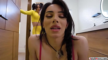 3 big-boobed tgirls gargle n ass-fuck without a condom