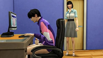 Chinese step mummy catches her stepson stroking in front of the computer seeing porno movies and then helps him have hook-up with her for the very first-ever time - Korean step-mother