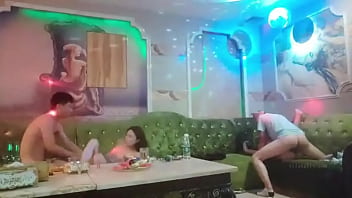 Chinese ktv ultra-kinky group fuck-fest sitting gal